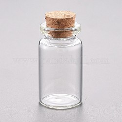 Contenedores de abalorios de vidrio, con tapón de corcho, deseando botella, Claro, 2.2x3.95 cm, capacidad: 8ml (0.27 fl. oz)