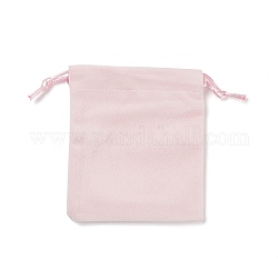 Мешки ювелирных изделий бархата, розовые, 11.8x10 см