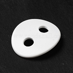 Spray Painted 201 Stainless Steel Connector Charms, Oval, White, 12x14x1mm, Hole: 2.5mm