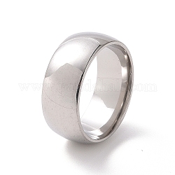 201 anillo liso de acero inoxidable para mujer, color acero inoxidable, diámetro interior: 17 mm