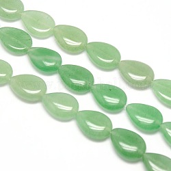 Fili di perle di avventurina verde a goccia naturale, 18x13x6mm, Foro: 1 mm, circa 23pcs/filo, 15.74 pollice