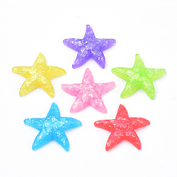 Кабошоны из смолы, морская звезда / морские звезды, разноцветные, 43x45~46x9 мм
