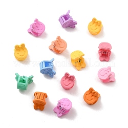 Kids Hair Accessories, Opaque Plastic Claw Hair Clips, Spray Painting, Carrot, Mixed Color, 14x13x17.5mm, 14pcs/box
