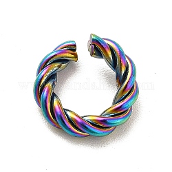 Placcatura ionica (ip) 304 anelli di salto aperti in acciaio inossidabile, torsione anello rotondo, colore arcobaleno, 9 gauge, 11x3mm, diametro interno: 6mm