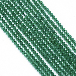 Natürliche grüne Jade Perle Stränge, facettiert, gefärbt, Runde, 2.5x2 mm, Bohrung: 0.5 mm, ca. 175 Stk. / Strang, 13.3 Zoll (340 mm)