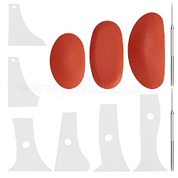 Fingerinspire 6 Stück Profilrippenbündel Töpferformwerkzeuge für Keramikbecher und Kaffeetassen, DIY-Handwerk, Ton-Bastelwerkzeug-Sets (ausgestattet mit 2 Stück Tonskulptur-Werkzeug und 3 Stück ovalen DIY-Silikonformen)