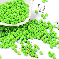 Perles de rocaille en verre, ronde, pelouse verte, 4x3mm, Trou: 1.2mm, environ 7650 pcs / livre