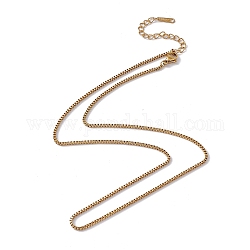 201 collar de cadena de caja de acero inoxidable para hombres y mujeres., real 18k chapado en oro, 17.72 pulgada (45 cm)