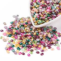 Cabujones de perlas de imitación de plástico ABS, oval, color mezclado, 8x6x2mm, aproximamente 657 unidades / 50 g