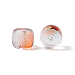 Perle di vetro trasparente, barile, arancione, 7.5x6mm, Foro: 1.5 mm