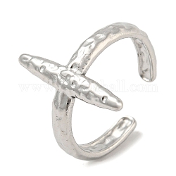 304 anillo de puño abierto de acero inoxidable, oval, color acero inoxidable, nosotros tamaño 8 1/2 (18.5 mm)