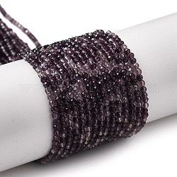 Chapelets de perles en verre transparente  , de petites perles, facette, ronde, violet, 2mm, Trou: 0.6mm, Environ 188 pcs/chapelet, 14.09'' (35.8 cm)