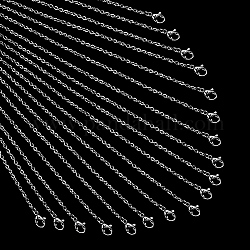 304 collar del acero inoxidable, cadenas de cable, con broches de langosta, color acero inoxidable, 19.69 pulgada (500 mm), 2mm