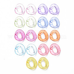 Transparentem Acryl Verknüpfung Ringe, Quick-Link-Anschlüsse, zur Herstellung von Kabelketten, Twisted oval, Mischfarbe, 19x16.5x2.5 mm, Innendurchmesser: 7x11 mm, ca. 1060 Stk. / 500 g