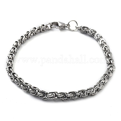 304 bracelet chaîne corde en acier inoxydable, couleur inoxydable, 8-3/4 pouce (22.1 cm)