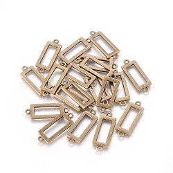 Alloy Links connectors, Cadmium Free & Nickel Free & Lead Free, Rectangle, Antique Bronze, 30x11.5x2mm, Hole: 2mm