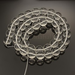 Chapelets de perles en verre rondes, clair, 10mm, Trou: 1mm, Environ 40 pcs/chapelet, 15.3 pouce