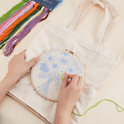 Shop WADORN DIY Canvas Tote Bag Embroidery Kit for Jewelry Making