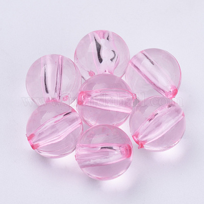 PINK 13mm B1027...40 x DRUM SHAPED ACRYLIC BEADS