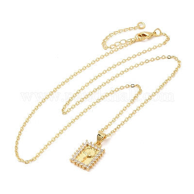 Collier à pendentifs en laiton et zircone cubique&nbsp;NJEW-I125-01C-1