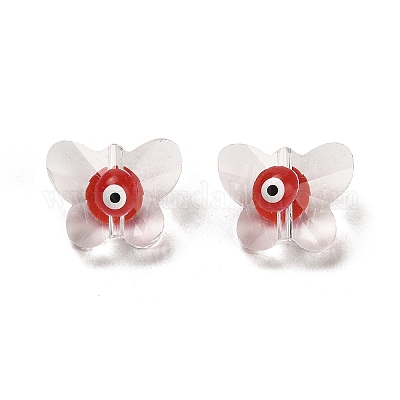 Perle di vetro smaltato trasparente&nbsp;GLAA-C029-01B-1