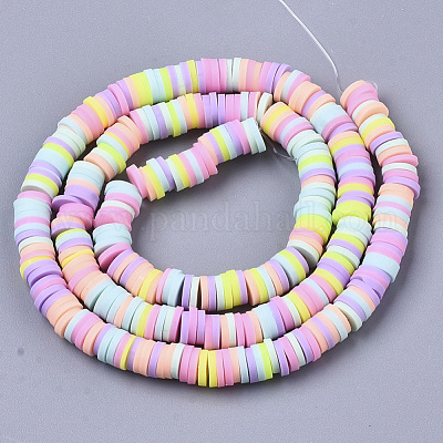 6MM Pearl Pink Polymer Clay Bead Strands