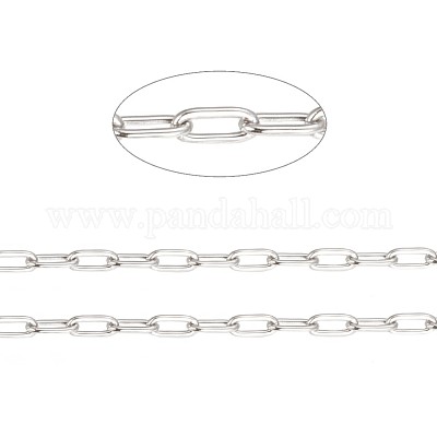 32.8 Feet 304 Stainless Steel Chain Bulk Silver Paperclip Chains