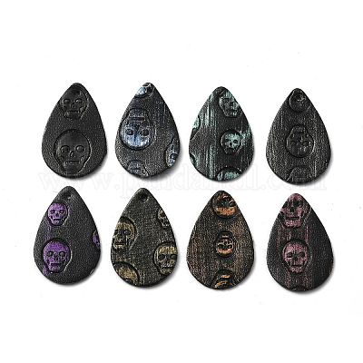 10 Perline A Loto In Lega E Smalto, Colore Ciano Scuro, Foro Grande 9x8,5 Mm - Fai Da Te Gioielli