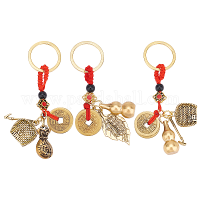KD Rainbow Chinese Brass Gourd Five Money Keychain, Meaning Peace and Good  Luck, Success and Wealth Fengshui : : Bags, Wallets and Luggage
