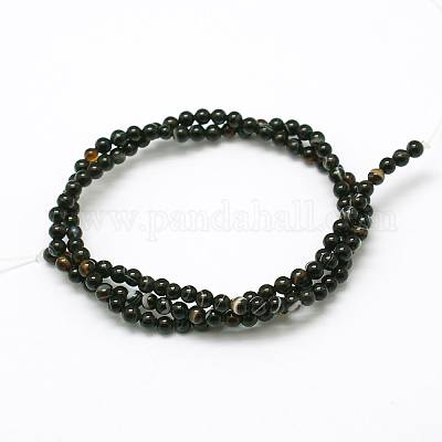 Agata nera naturale fili di perle&nbsp;G-A130-3mm-K01-1