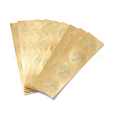 Wholesale Self Adhesive Gold Foil Embossed Stickers 