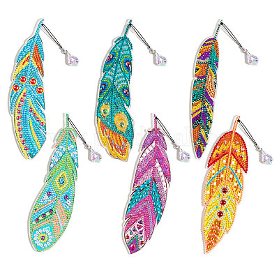 Wholesale DIY Feather Bookmark with Pendant Diamond Painting Kits