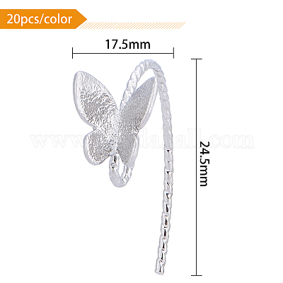 BENEREAT 40Pcs 24.5mm Real 18K Gold Plated Butterfly Dangle Chain Earrings Butterfly Threader Tassel Earrings for Earrings Jewelry Making 