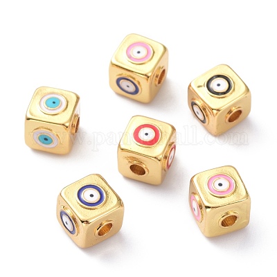 Perles en laiton émaillé&nbsp;KK-P204-05G-1