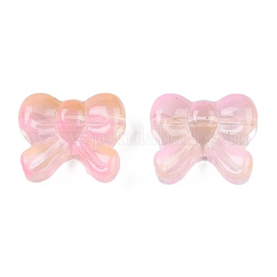 Perles de verre peintes par pulvérisation transparent&nbsp;GLAA-N035-025-G01-1