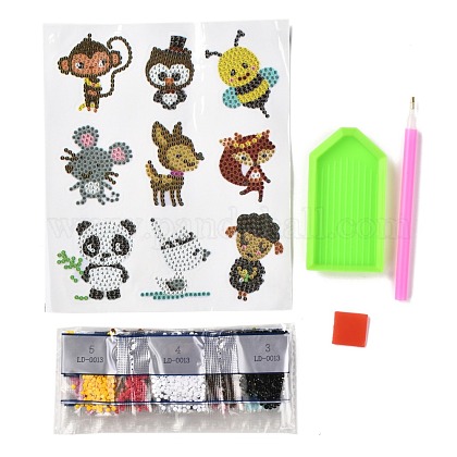 DIY Animal Theme Diamond Painting Stickers Kits For Kids DIY-O016-15-1