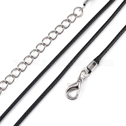 Fabricación de collar de cordón de poliéster encerado coreano NJEW-JN01558-01-1
