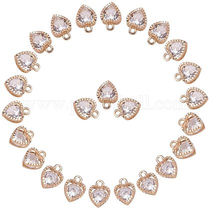 PandaHall 1Bag about 100 pcs Cubic Zirconia Alloy Drop Shape Charms Sets for Jewelry Making Light Gold Color ZIRC-PH0002-01KCG-1