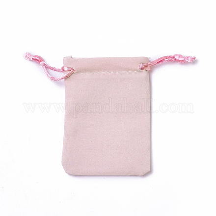 ビロードのパッキング袋  巾着袋  ピンク  9.2~9.5x7~7.2cm TP-I002-7x9-01-1