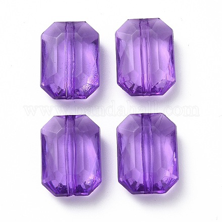 透明なアクリルビーズ  多面カット  長方形  紫色のメディア  18x13x6.5mm  穴：1.8mm  約420個/500g OACR-P007-14A-1