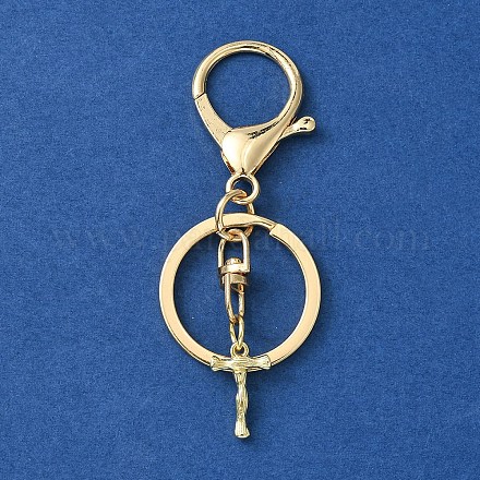 Porte-clés à breloques en alliage avec lettre initiale KEYC-YW00006-20-1