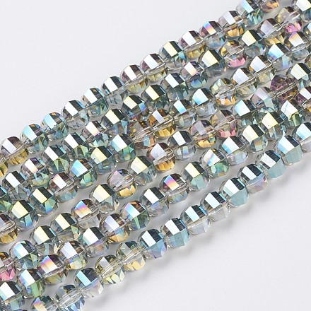 Electroplate Glass Beads Strands EGLA-L012-A-HP03-1