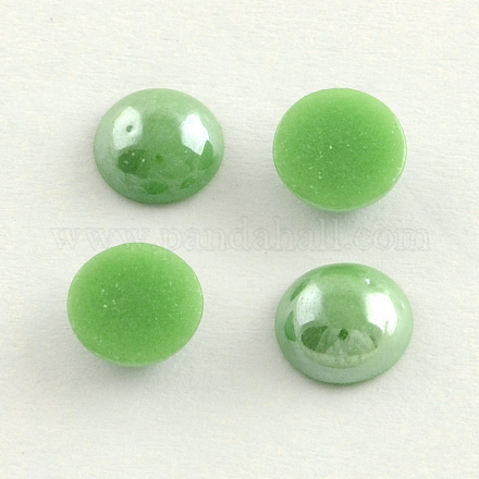 Pearlized Plated Opaque Glass Cabochons PORC-S801-7mm-08-1