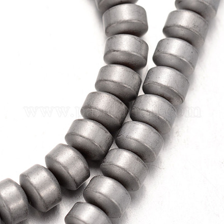 Frosted Electroplated Non-magnetic Synthetic Hematite Bead Strands G-E303-E05-1