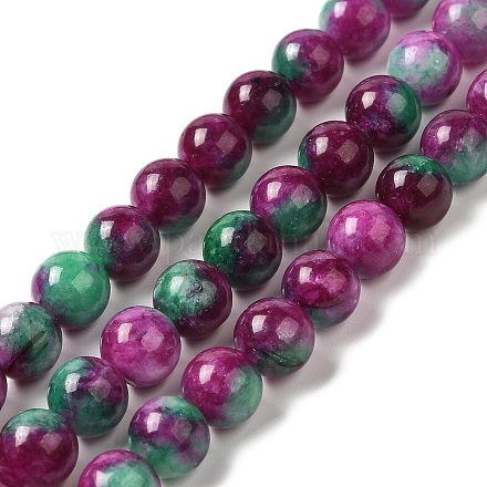 Natural Dyed Jade Beads Strands G-M402-C03-19-1