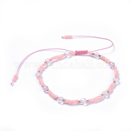 Adjustable Nylon Thread Braided Beaded Bracelets BJEW-JB04376-03-1