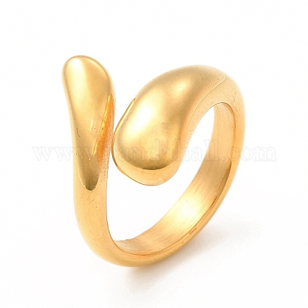 Chapado en iones (ip) 304 anillos de dedo de acero inoxidable para hombres y mujeres RJEW-C049-36A-G-1