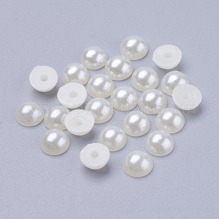 Cúpula semicubierta imitada perla cabochons acrílico OACR-H001-1-1