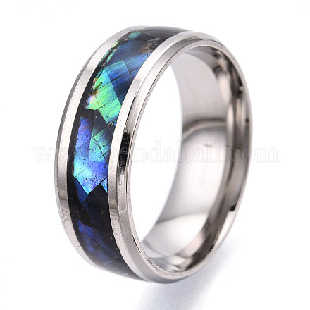 201 Stainless Steel Wide Band Finger Rings RJEW-T005-11-07-1