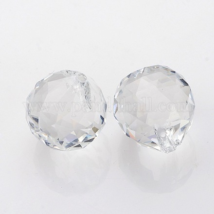 Faceted Round Glass Pendants X-GLAA-O008-G04-1